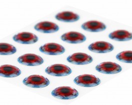 3D Epoxy Eyes, Holographic Red-Blue 7 mm